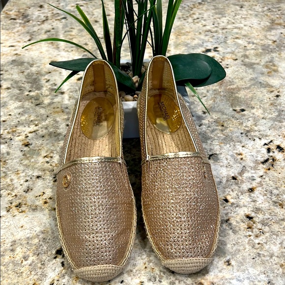 Michael Kors Gold Espadrille Flats - Picture 2 of 5